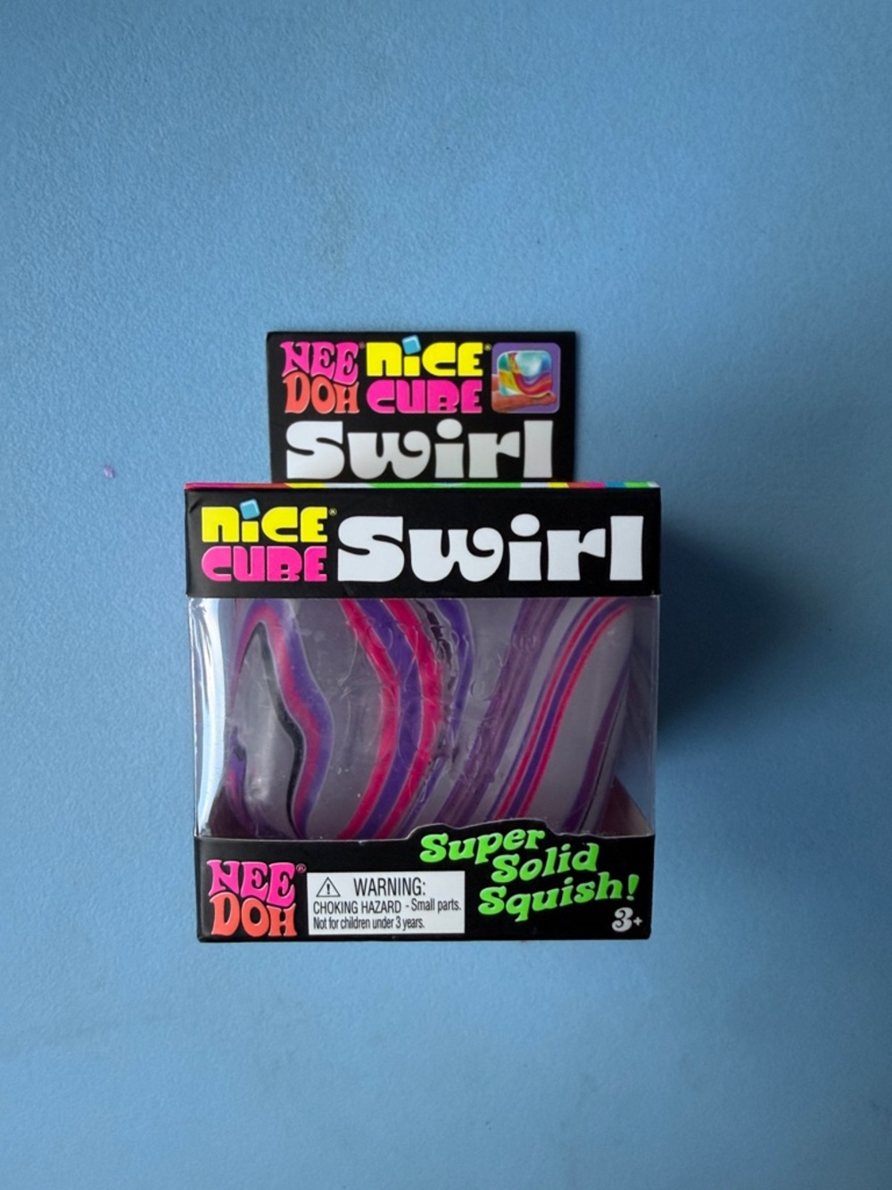 Needoh Nice Cube Swirl Super Solid Squish - Purple & Pink